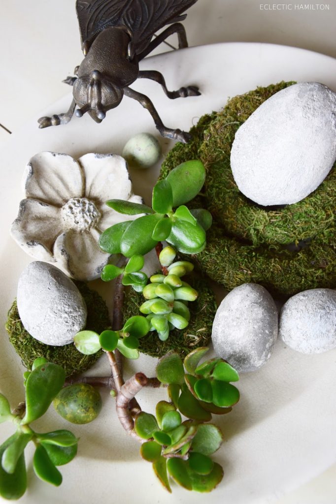 Deko mit Sukkulenten ohne Erde! Dekoidee mit Natur für euren Tisch, Konsole, Sideboard. Natürlich dekorieren mit Pflanzen Mooskranz Mooskränze