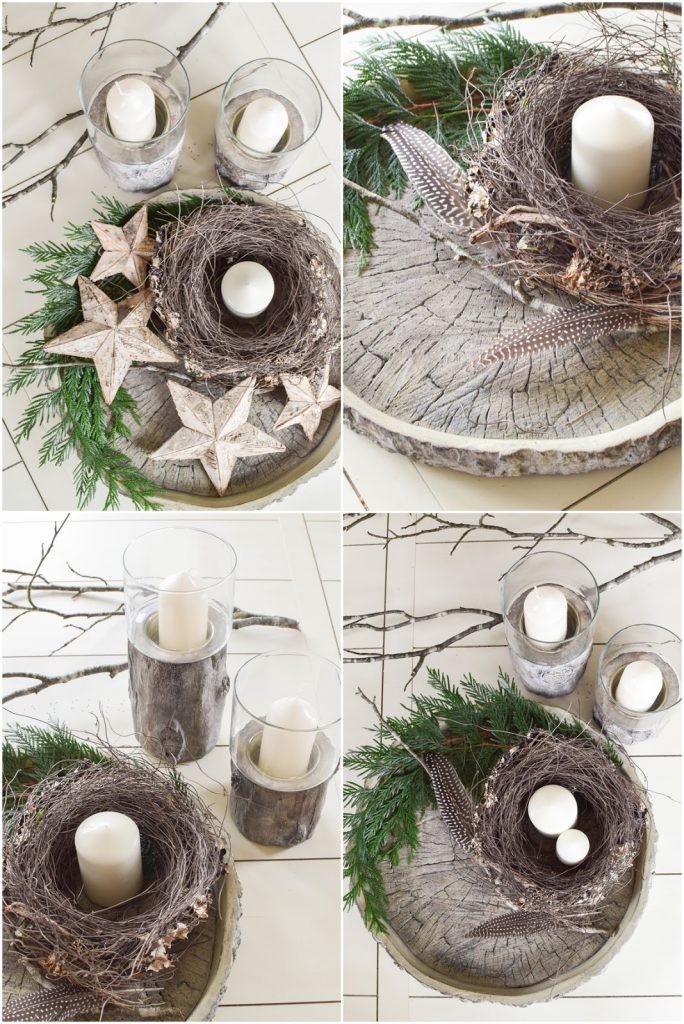 DIY Deko für den Winter und Advent auf eurem Tisch. Adventsdeko Schale Dekoidee Sterne natürlich dekorieren Weihnachten