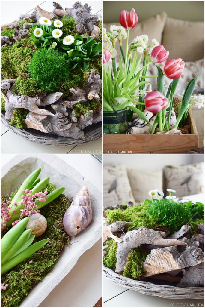 Dekoideen für den Frühling Frühjahr. DIY mit Narzissen, Tulpen, Hyazinthen. Deko mit Natur selber machen. Natürlich dekorieren