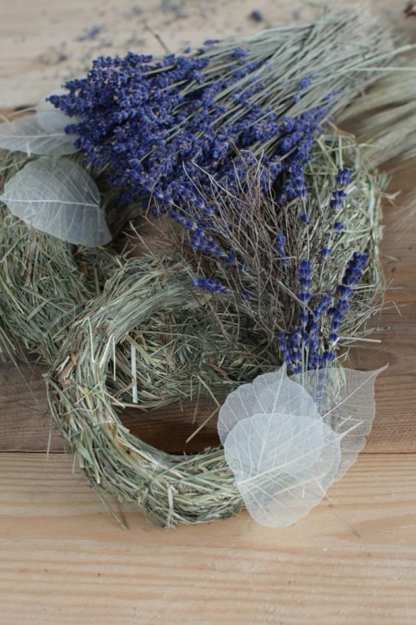 Kreativ-Set Heukranz Lavendel Skelett-Blatt getrocknet selbermachen mit Schneckenhäuser, Gerste, Euphorbia Kranz Kränze DIY Kreativsein mit Mrs Greenery