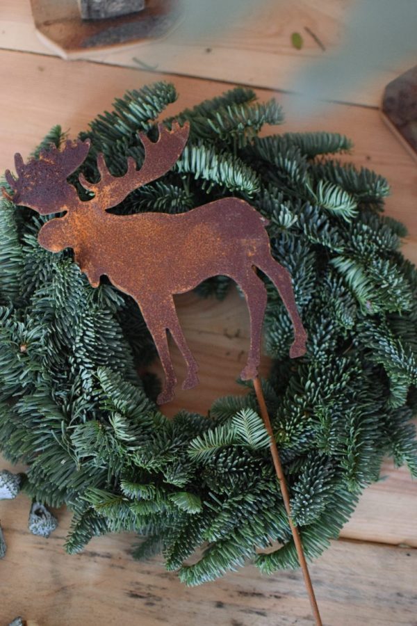 Rentier Stecker aus Metall in Rostoptik für deine winterliche weihnachtliche Deko Dekoidee