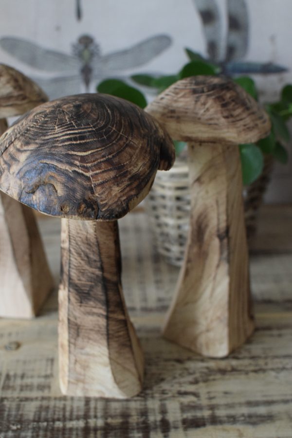 Holzpilz Pilz aus Holz handgefertigt Naturdeko natürlich dekorieren Mrs Greenery Shop