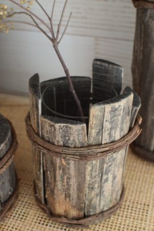 Holz Vase Übertopf aus Holz Treibholz Naturtopf Schale Vase