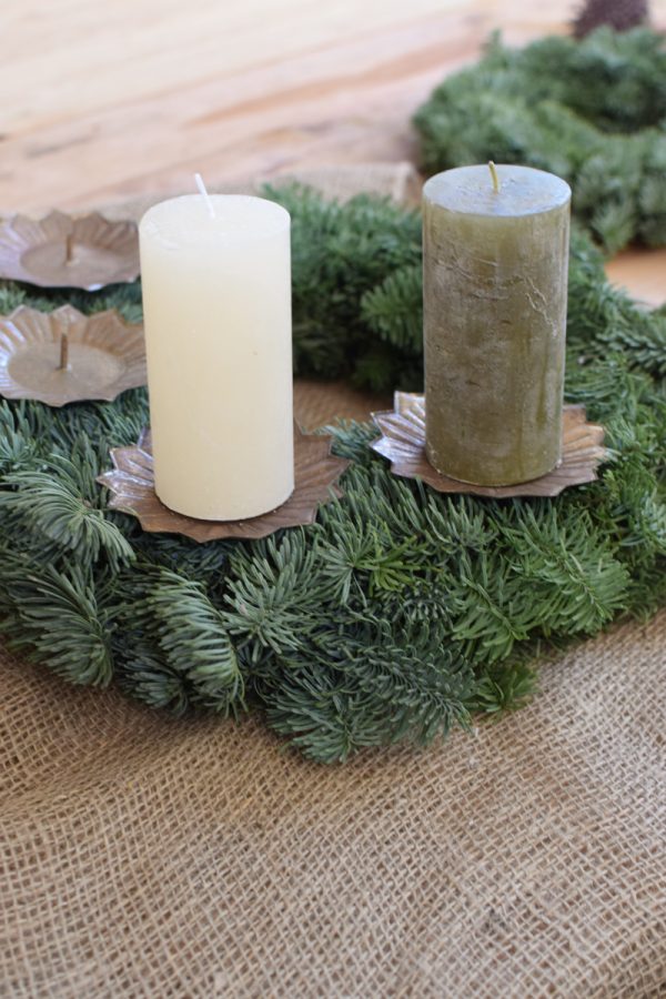 Kerze Blockkerze STumpenrkerze Adventskranz Advents weiß grün Weihnachten Kerzen im Mrs Greenery Shop bestellen
