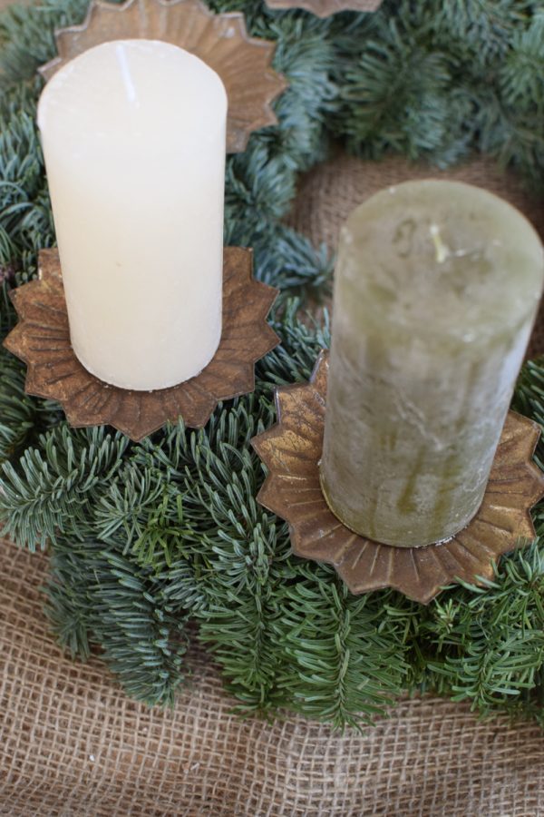 Kerze Blockkerze STumpenrkerze Adventskranz Advents weiß grün Weihnachten Kerzen im Mrs Greenery Shop bestellen