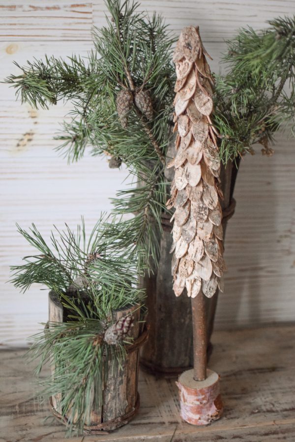 Holzbaum Birkenrinde Weihnachtsbaum Mini Birkendeko Weihnachstdeko im Mrs Greenery Shop bestellen