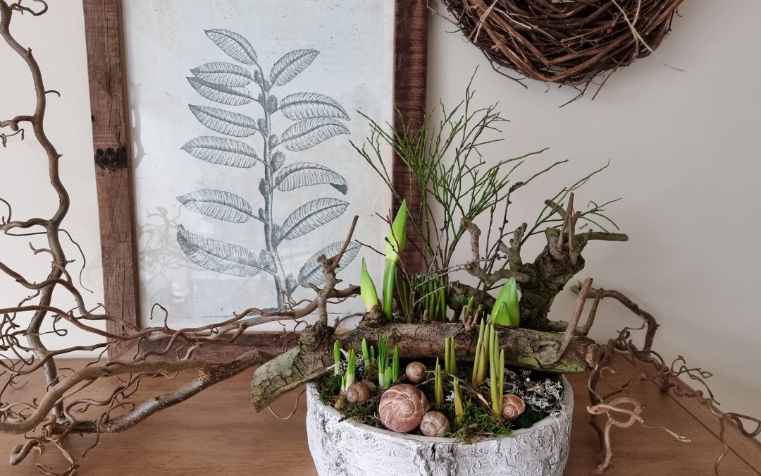 DIY Naturdeko-Schale mit Frühlingsblühern und ganz viel Natur: Schritt für Schritt erklärt