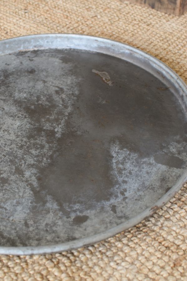 Großes rundes tablett silber metall Metalltablett Küche Tischdeko antik im Mrs Greenery Shop bestellen kaufen
