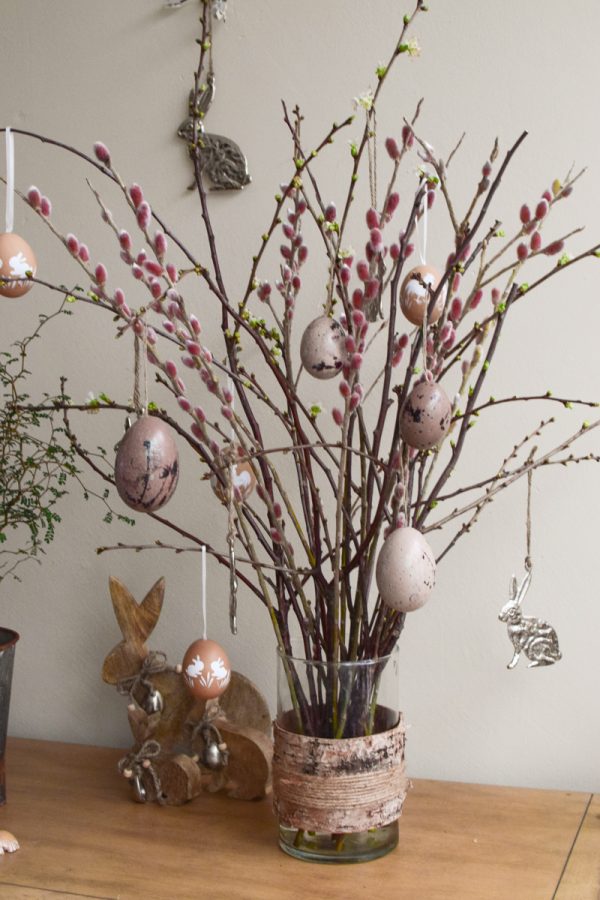 Weidekätzchen Salix pastell rosa pink Frühlingsdeko Osterdeko Kranz Strauß im Mrs Greenery Shop bestellen kaufen