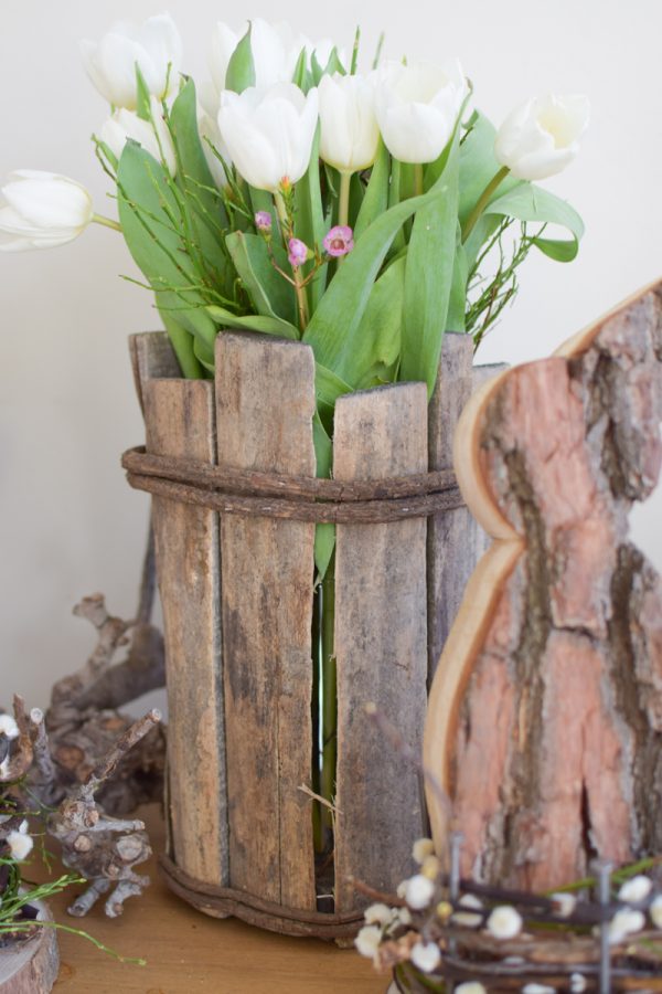 Aged Wood Topf Holztopf Übertopf Vase Altholz rustikal antik Naturdeko Deko Dekoidee im Mrs Greenery Shop bestellen kaufen