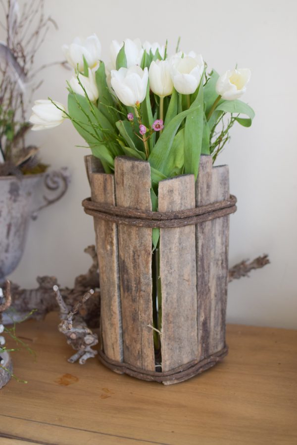 Aged Wood Topf Holztopf Übertopf Vase Altholz rustikal antik Naturdeko Deko Dekoidee im Mrs Greenery Shop bestellen kaufen