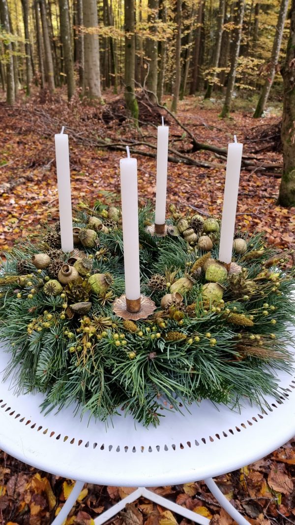 DIY Kreativ-Set Adventskranz Kranz Kränze selberbinden Advent Sparkling funkelnd grüner Adventskranz Trockenblumen grün Wintergrün im Mrs Greenery Shop bestellen Greenery Adventskränze bio selber binden oder stecken
