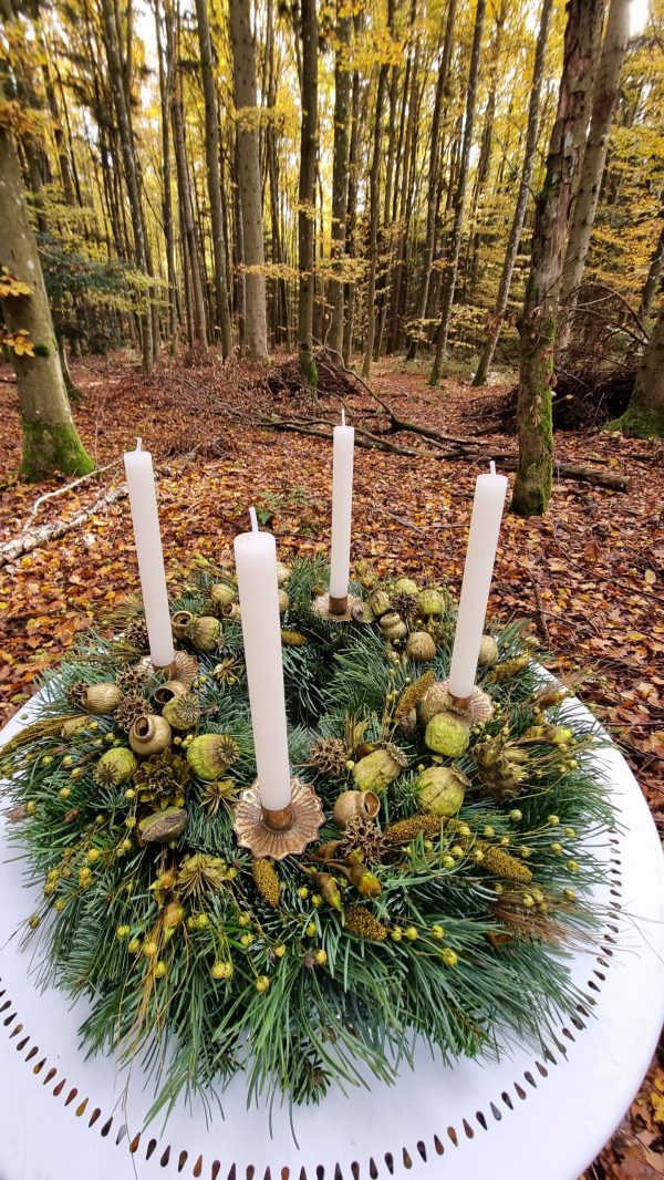 DIY Kreativ-Set Adventskranz Kranz Kränze selberbinden Advent Sparkling funkelnd grüner Adventskranz Trockenblumen grün Wintergrün im Mrs Greenery Shop bestellen Greenery Adventskränze bio selber binden oder stecken