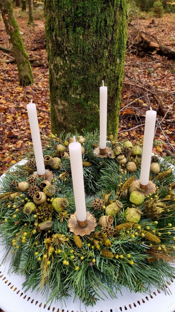 DIY Kreativ-Set Adventskranz Kranz Kränze selberbinden Advent Sparkling funkelnd grüner Adventskranz Trockenblumen grün Wintergrün im Mrs Greenery Shop bestellen Greenery Adventskränze bio selber binden oder stecken