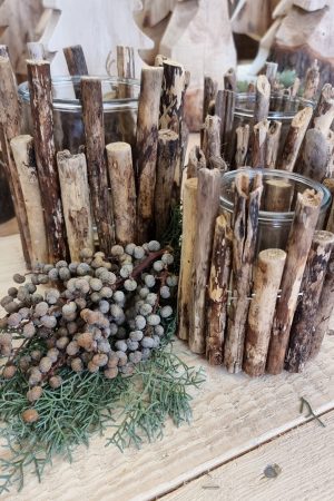 Windlicht Glas Holz Treibholz Vase Holzdeko im Mrs Greenery Shop bestellen kaufen