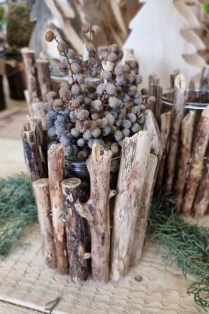 Windlicht Glas Holz Treibholz Vase Holzdeko im Mrs Greenery Shop bestellen kaufen