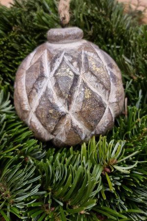 holzkugel holzdeko holzanhänger ornament diamant mrs greenery