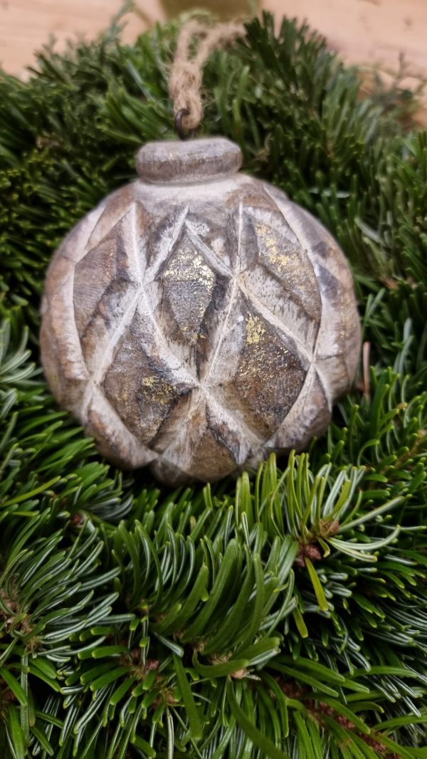 holzkugel holzdeko holzanhänger ornament diamant mrs greenery