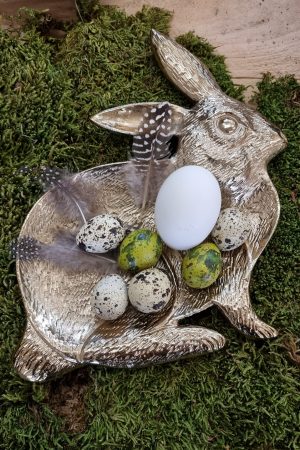 dekoschale osterschale hasendeko hasenschale gold deko osterdeko ostern naturdeko im mrs greenery shop bestellen kaufen