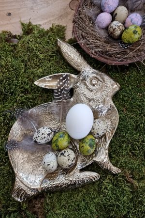 dekoschale osterschale hasendeko hasenschale gold deko osterdeko ostern naturdeko im mrs greenery shop bestellen kaufen