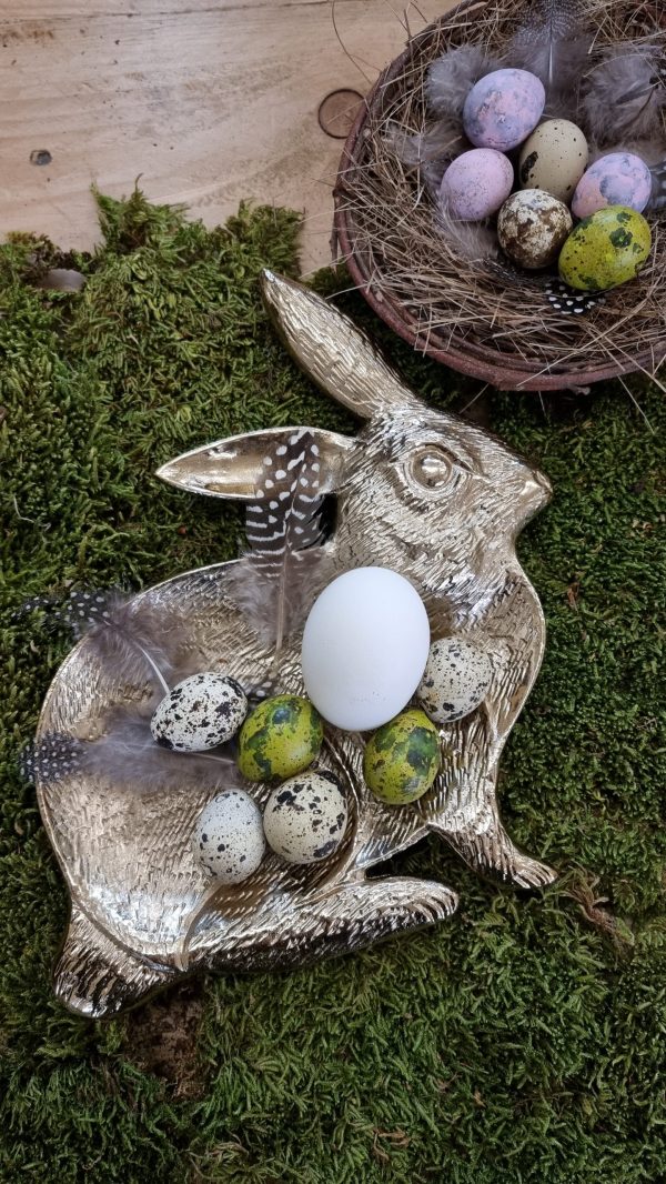 dekoschale osterschale hasendeko hasenschale gold deko osterdeko ostern naturdeko im mrs greenery shop bestellen kaufen