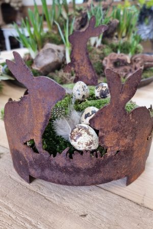 Hasenteller Hasentablett Osterdeko Hasendeko Osterhase Tischdeko Rostdeko Dekoidee Ostern im Mrs Greenery Shop bestellen kaufen