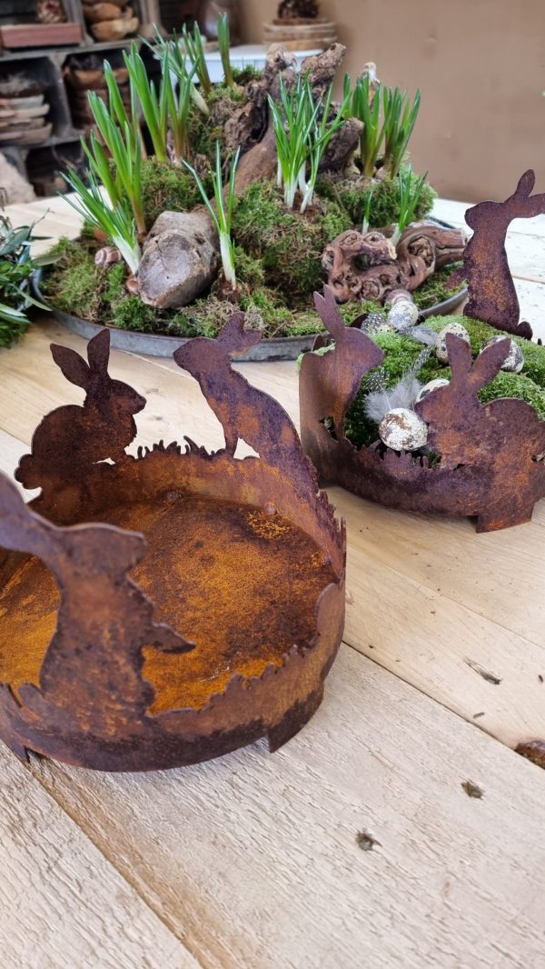 Hasenteller Hasentablett Osterdeko Hasendeko Osterhase Tischdeko Rostdeko Dekoidee Ostern im Mrs Greenery Shop bestellen kaufen