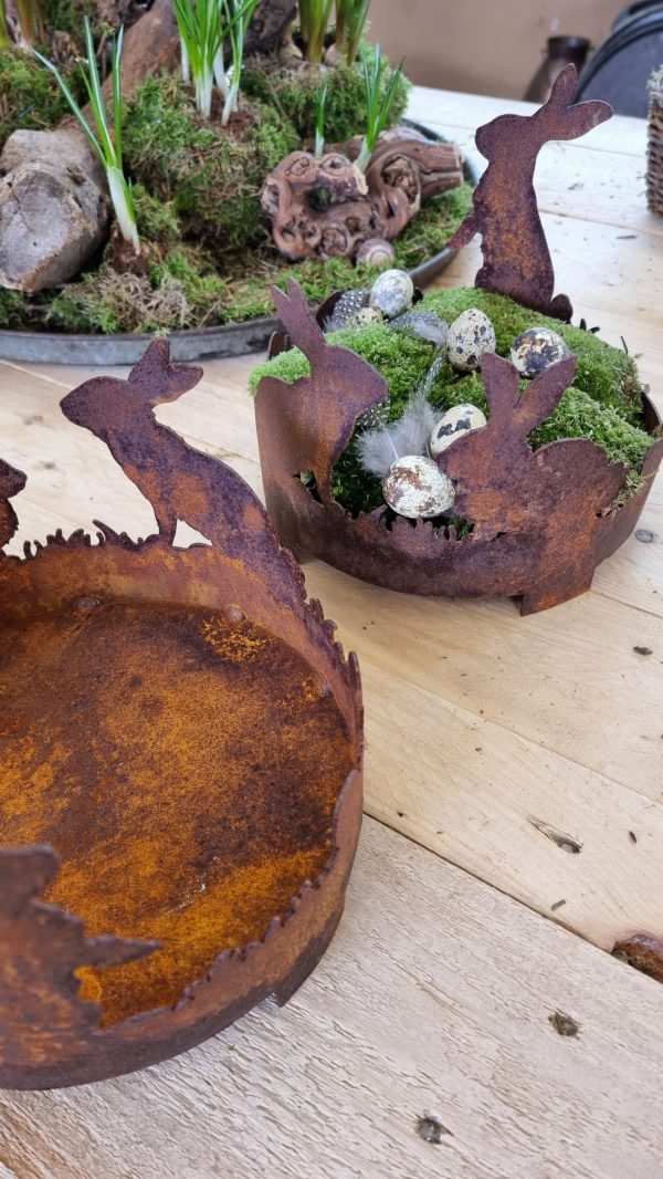 Hasenteller Hasentablett Osterdeko Hasendeko Osterhase Tischdeko Rostdeko Dekoidee Ostern im Mrs Greenery Shop bestellen kaufen