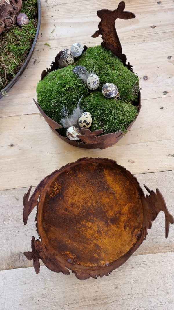 Hasenteller Hasentablett Osterdeko Hasendeko Osterhase Tischdeko Rostdeko Dekoidee Ostern im Mrs Greenery Shop bestellen kaufen