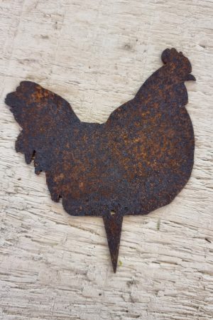 Metallstecker Gockel Hahn Henne Roststecker Rostdeko Osterdeko Frühlingsdeko Dekoidee im Mrs Greenery Shop bestellen kaufen
