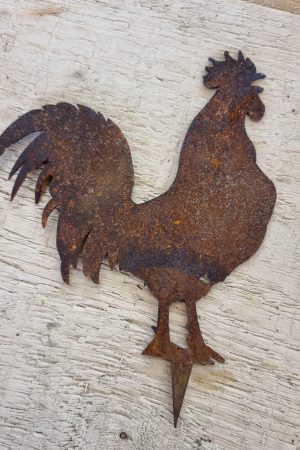 Metallstecker Gockel Hahn Henne Roststecker Rostdeko Osterdeko Frühlingsdeko Dekoidee im Mrs Greenery Shop bestellen kaufen