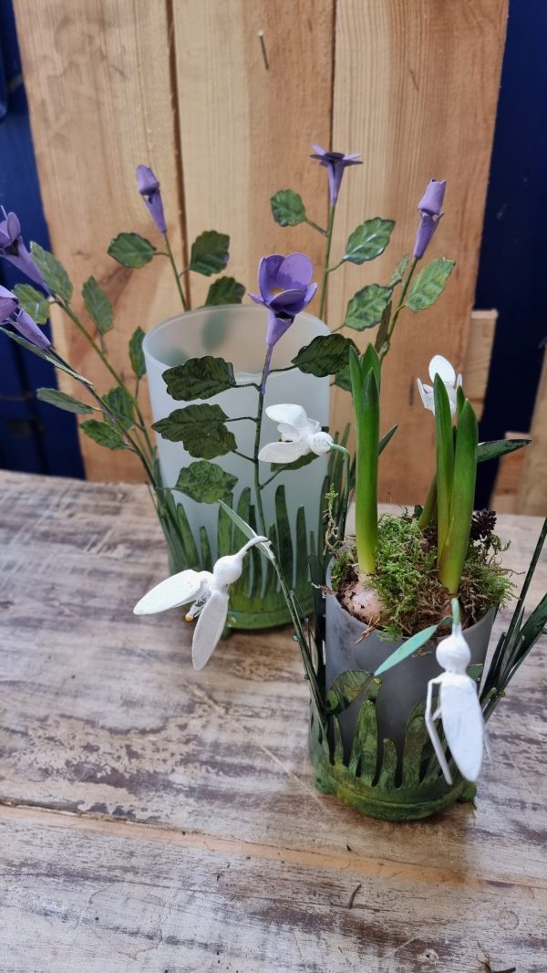 windlicht blumen metalldeko blumenvase metallvase frühlingsdeko im Mrs Greenery Shop bestellen kaufen