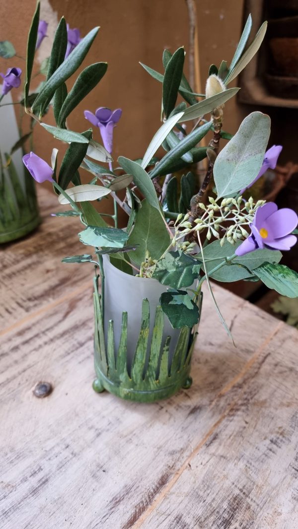 windlicht blumen metalldeko blumenvase metallvase frühlingsdeko im Mrs Greenery Shop bestellen kaufen