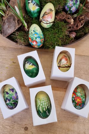 Ei bemalt Holz-Ei Osterei Osterdeko Naturdeko Ostern Holzei Holzdeko im Mrs Greenery Shop bestellen kaufen