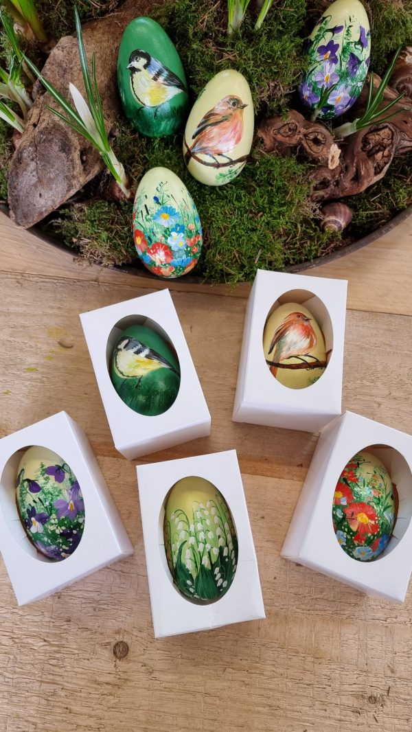 Ei bemalt Holz-Ei Osterei Osterdeko Naturdeko Ostern Holzei Holzdeko im Mrs Greenery Shop bestellen kaufen