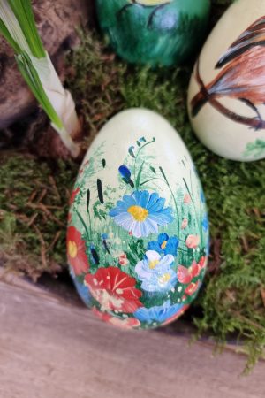 Ei bemalt Holz-Ei Osterei Osterdeko Naturdeko Ostern Holzei Holzdeko im Mrs Greenery Shop bestellen kaufen