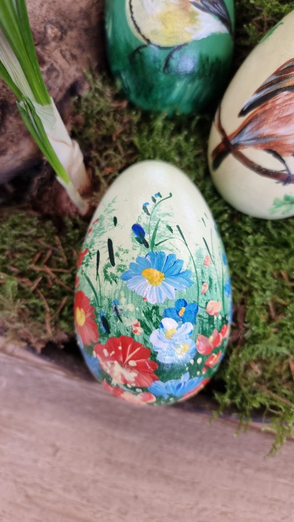 Ei bemalt Holz-Ei Osterei Osterdeko Naturdeko Ostern Holzei Holzdeko im Mrs Greenery Shop bestellen kaufen