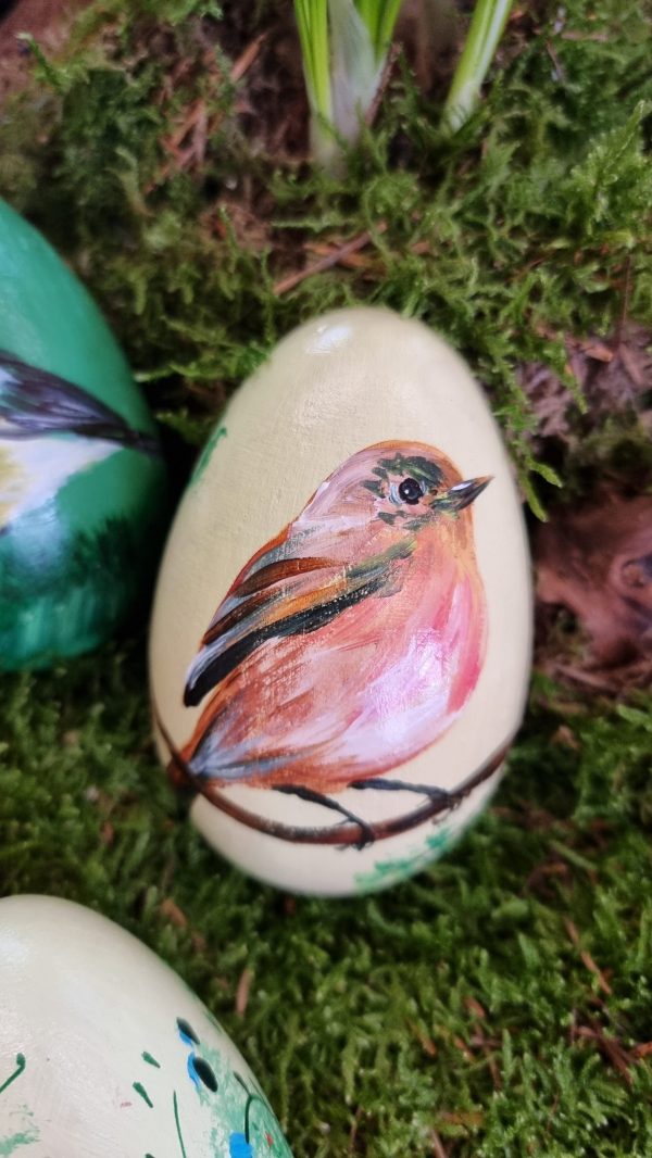 Ei bemalt Holz-Ei Osterei Osterdeko Naturdeko Ostern Holzei Holzdeko im Mrs Greenery Shop bestellen kaufen