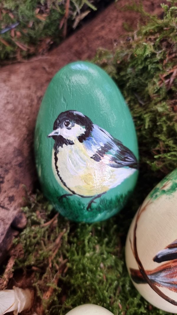 Ei bemalt Holz-Ei Osterei Osterdeko Naturdeko Ostern Holzei Holzdeko im Mrs Greenery Shop bestellen kaufen