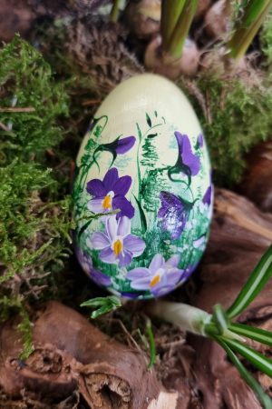Ei bemalt Holz-Ei Osterei Osterdeko Naturdeko Ostern Holzei Holzdeko im Mrs Greenery Shop bestellen kaufen