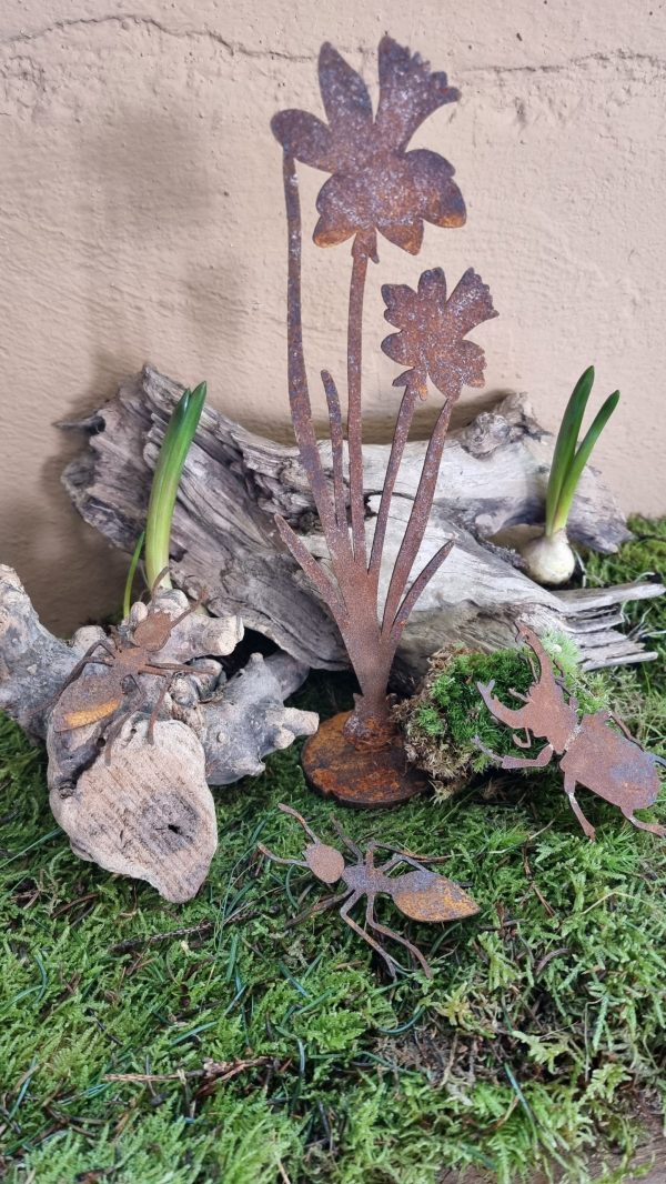 Rostdeko Osterdeko Frühlingsdeko Tischdeko Frühlingsblüher Ameise Käfer Insekten Metalldeko Dekoidee im Mrs Greenery Shop bestellen kaufen
