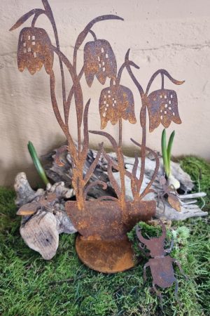 Rostdeko Osterdeko Frühlingsdeko Tischdeko Frühlingsblüher Metalldeko Dekoidee im Mrs Greenery Shop bestellen kaufen