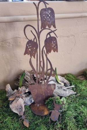 Rostdeko Osterdeko Frühlingsdeko Tischdeko Frühlingsblüher Metalldeko Dekoidee im Mrs Greenery Shop bestellen kaufen