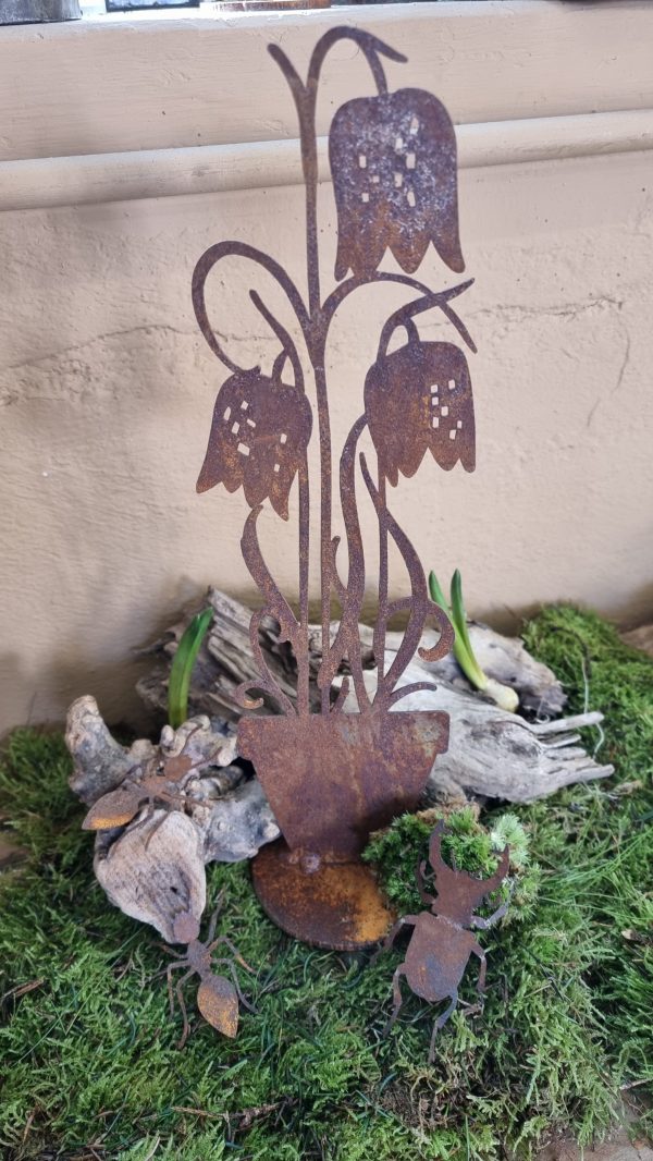 Rostdeko Osterdeko Frühlingsdeko Tischdeko Frühlingsblüher Ameise Käfer Insekten Metalldeko Dekoidee im Mrs Greenery Shop bestellen kaufen