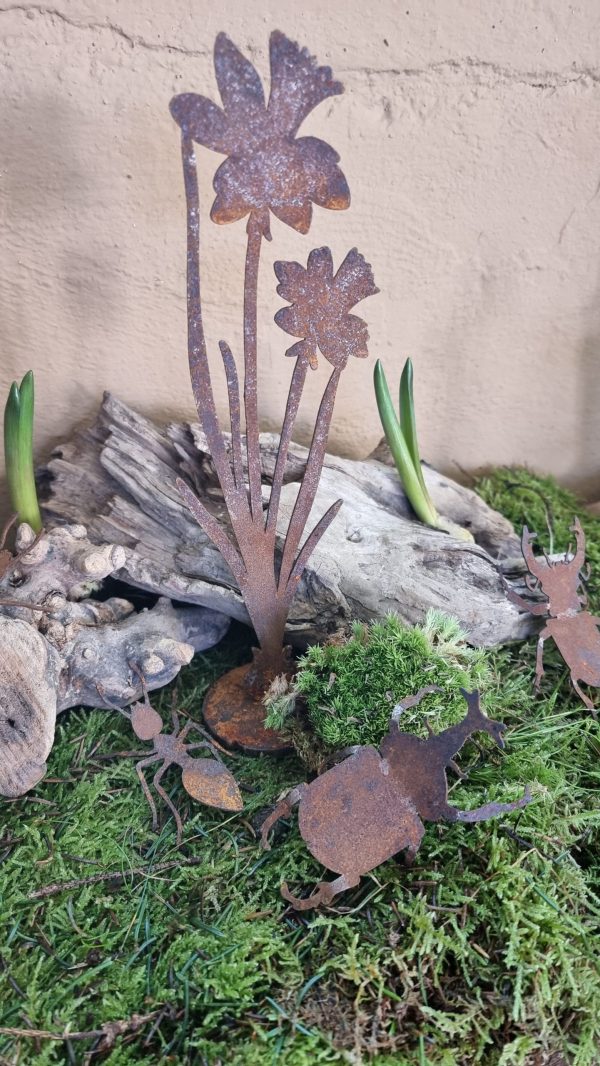Rostdeko Osterdeko Frühlingsdeko Tischdeko Frühlingsblüher Ameise Käfer Insekten Metalldeko Dekoidee im Mrs Greenery Shop bestellen kaufen
