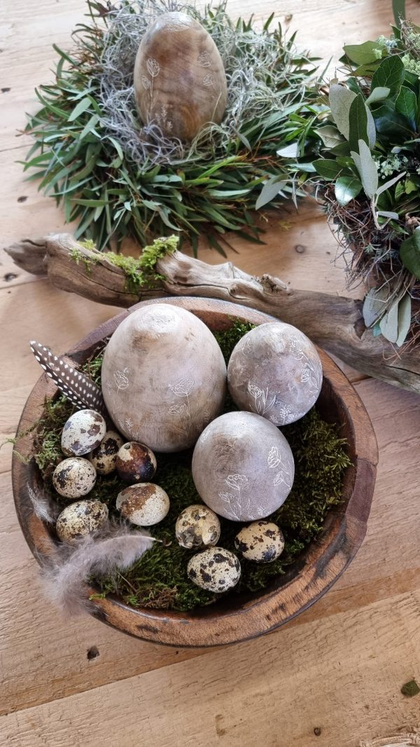 Holz-Ei Osterei Osterdeko Naturdeko Ostern Holzei Holzdeko im Mrs Greenery Shop bestellen kaufen