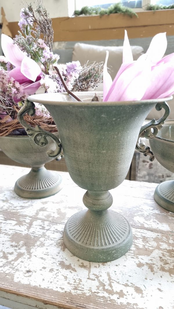 Metallpokal Pokal Pflanztopf Deko Schale Pflanztopf Tischdeko Dekoidee im Mrs Greenery Shop bestellen kaufen