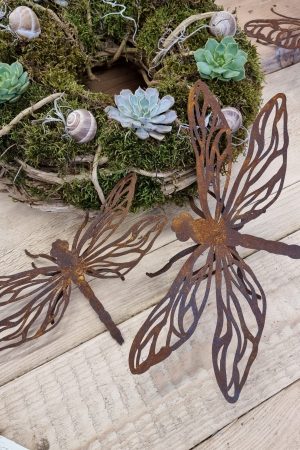 rostdeko rost metalldeko libelle schmetterling biene deko im mrs greenery shop bestellen kaufen