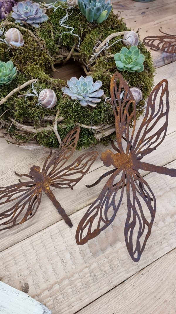 rostdeko rost metalldeko libelle schmetterling biene deko im mrs greenery shop bestellen kaufen
