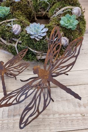 rostdeko rost metalldeko libelle schmetterling biene deko im mrs greenery shop bestellen kaufen